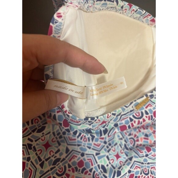 Helen Jon Halter Tankini Bikini Top Womens S RED Blue White Swimsuit - Picture 7 of 9